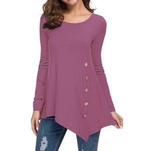Jouica Mauve Asymmetrical Button Tunic Medium